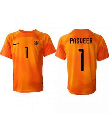 Nederland Remko Pasveer #1 Keeper Bortedrakt VM 2022 Kortermet